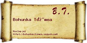 Bohunka Tímea névjegykártya
