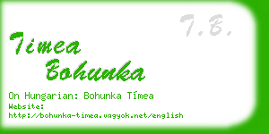 timea bohunka business card