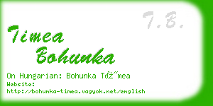 timea bohunka business card